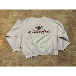 Vintage 1996 St Louis Cardinals White Sweatshirt Gear Large
